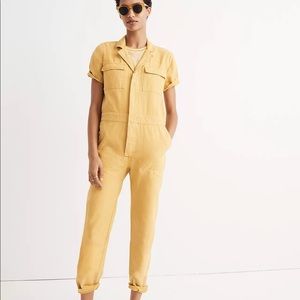 Madewell Short-Sleeve Coverall Jumpsuit Mustard Size S